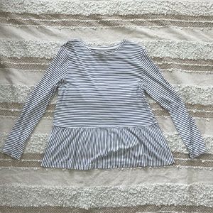 Old Navy Peplum Hem Striped Long Sleeve